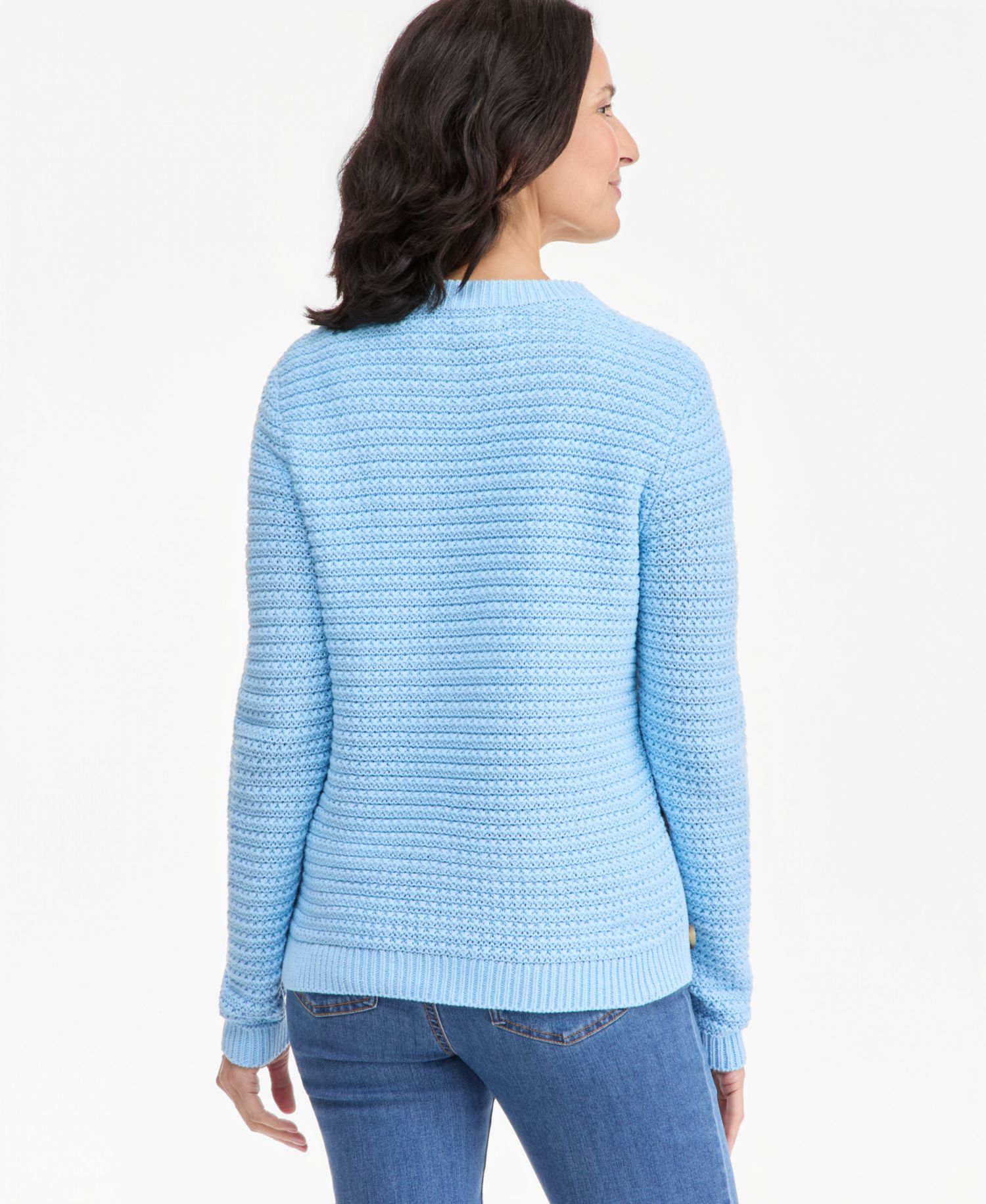 Plus Crewneck Ribbed-Knit Side-Button Sweater