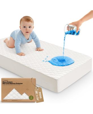 Protect and Waterproof Mini Crib Mattress Protector, Mavy Quilted Cotton Pack and Play Mattress Pad Cover, 38x26