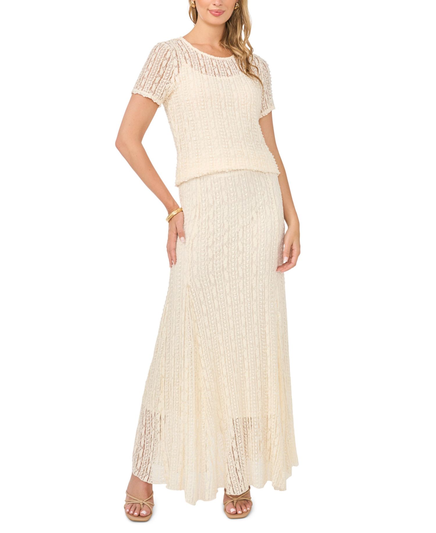 Women's Crochet Sheer Cami-Lined Top