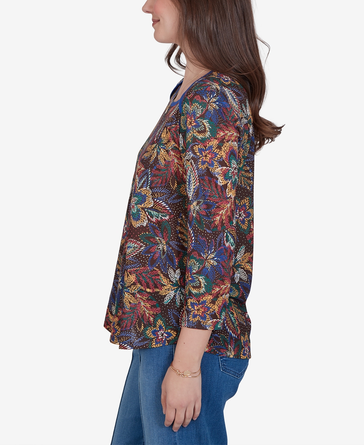 Ruby Rd. Petite Textured Floral Print Knit Top