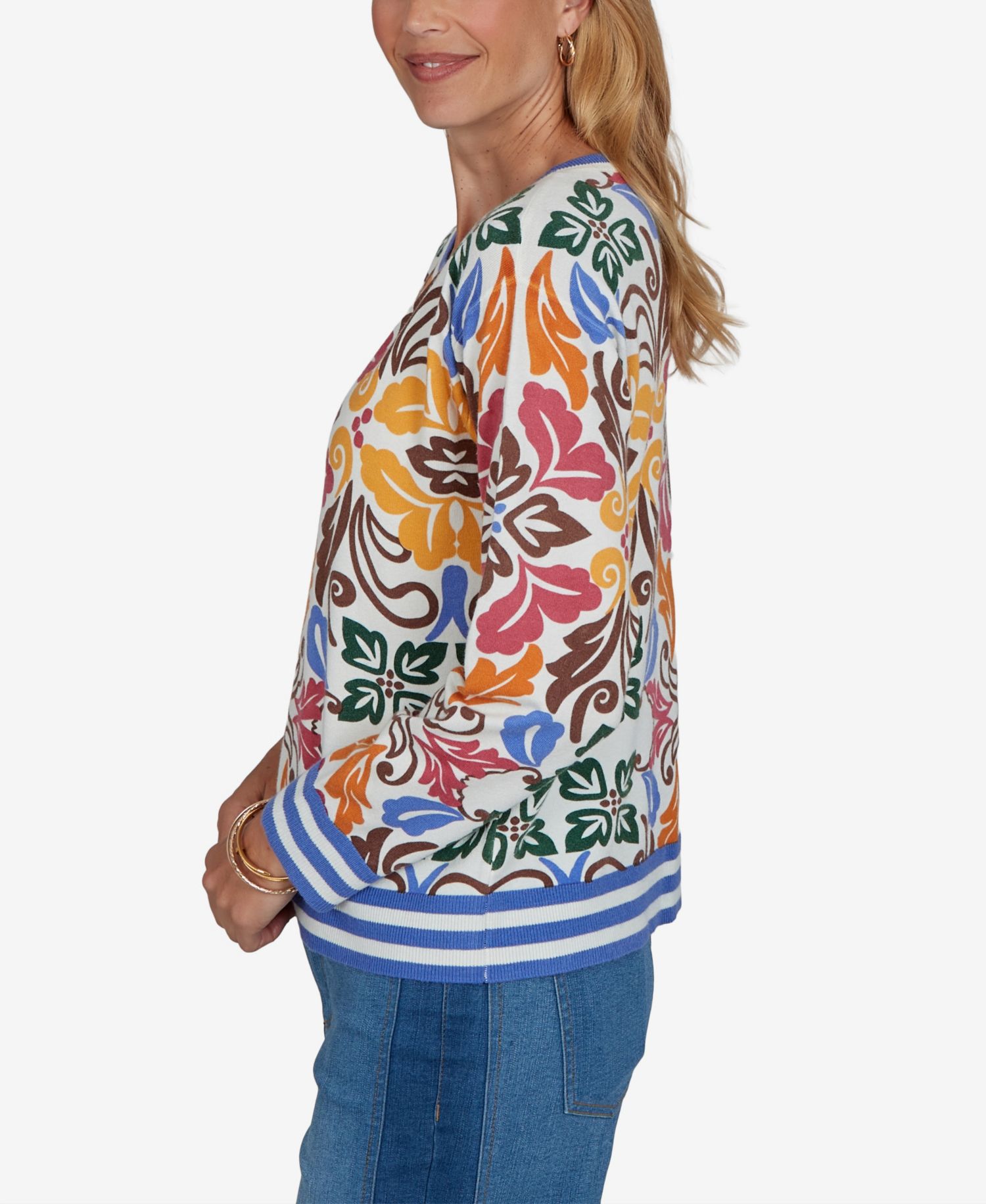 Petite Floral Lightweight Sweater