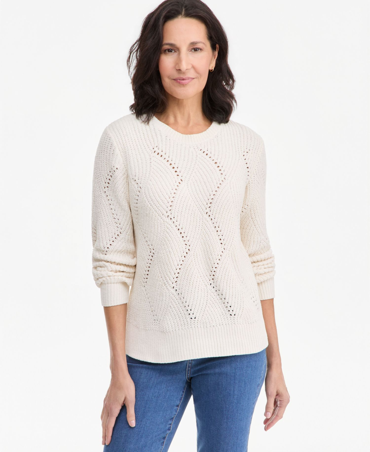 Women's Chenille Textured Stitch Crewneck Sweater
