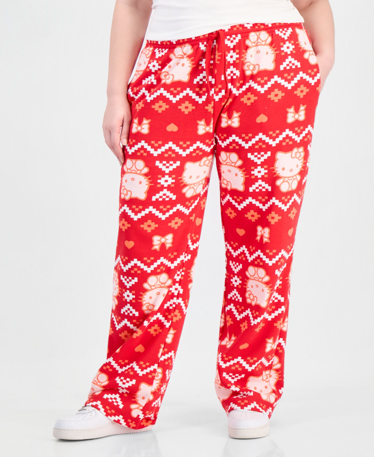 Plus Size Fair Isle High-Rise Pull-On Pants