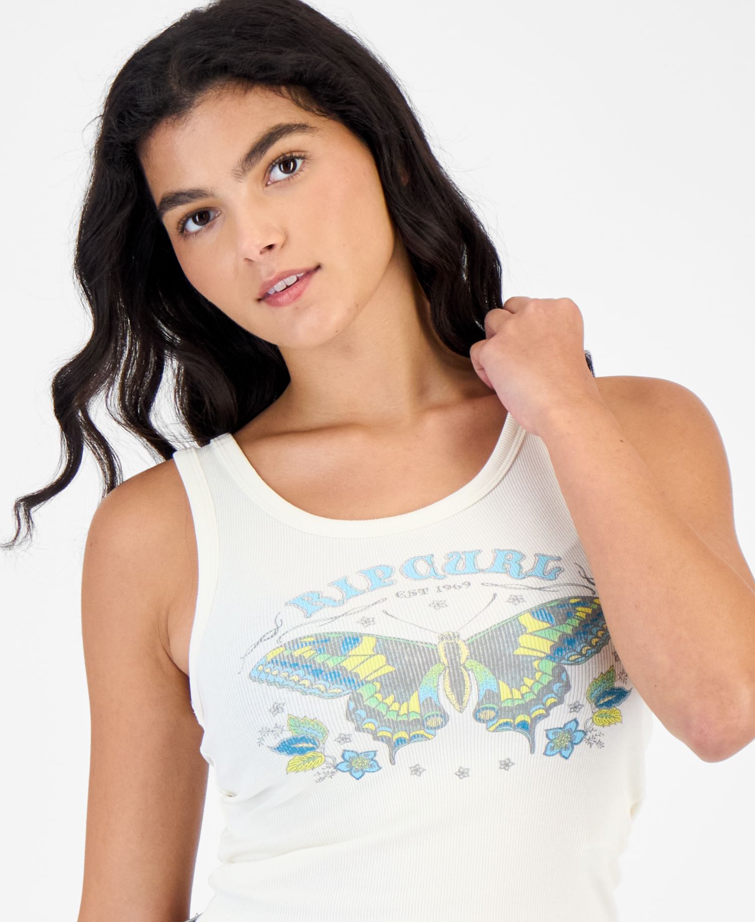 Women's Scoop Neck Ribbed Moon Tank