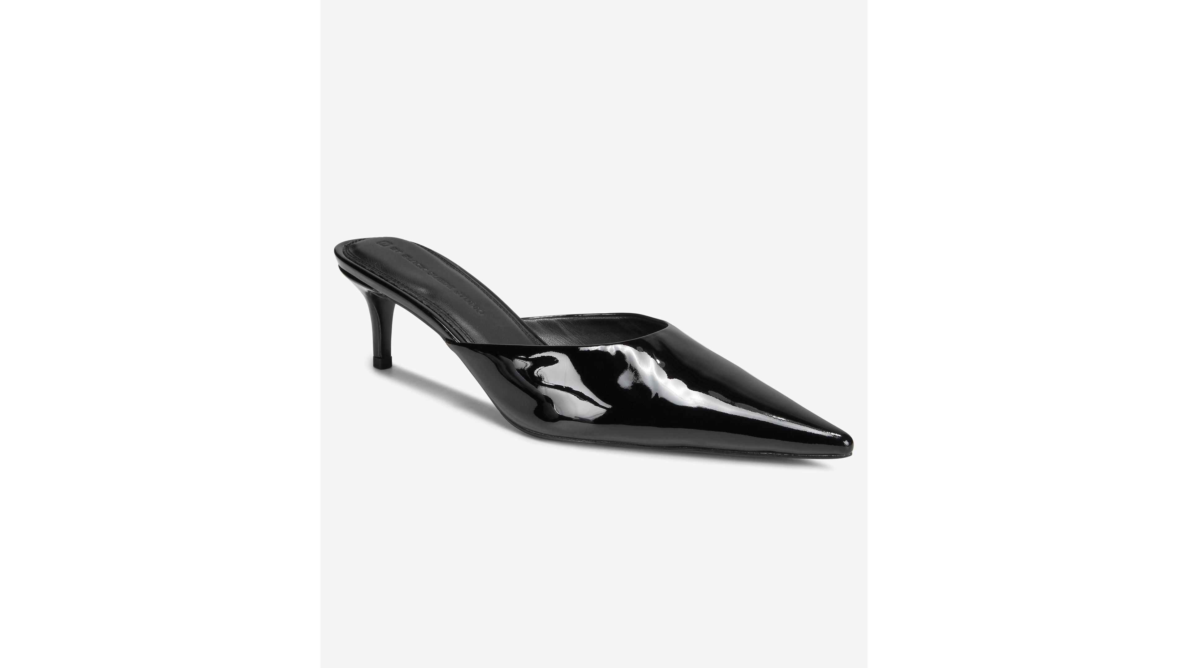B By Black Suede Studio Women's Vivian Pointed Toe Kitten Heel Mule Pumps