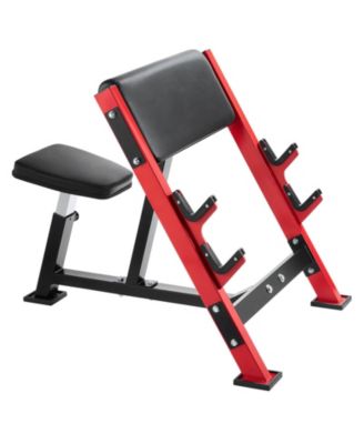 Preacher Curl Bench Adjustable Home Gym Biceps Machine Barbell Equipment