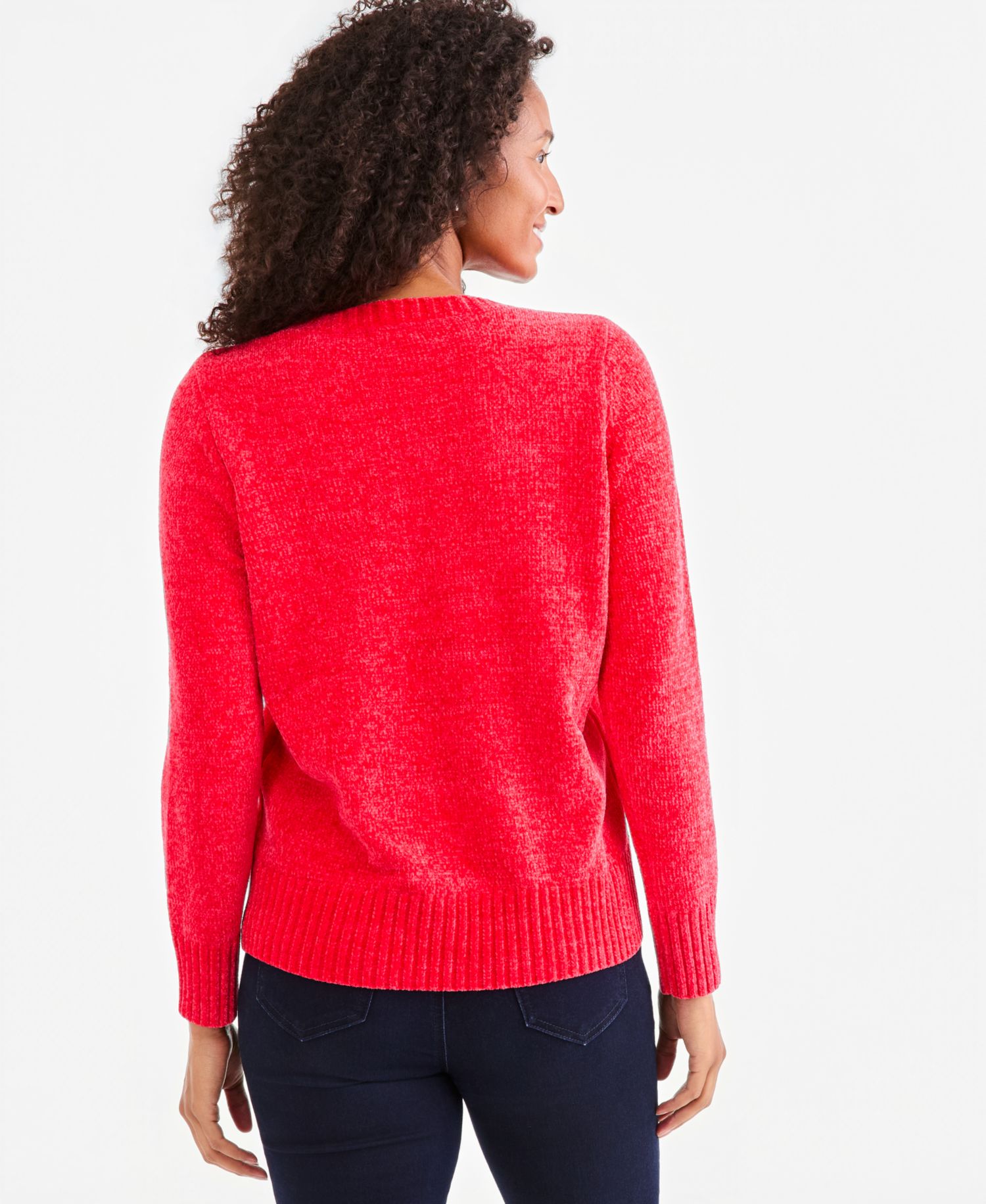 Women's Crewneck Chenille Long-Sleeve Sweater