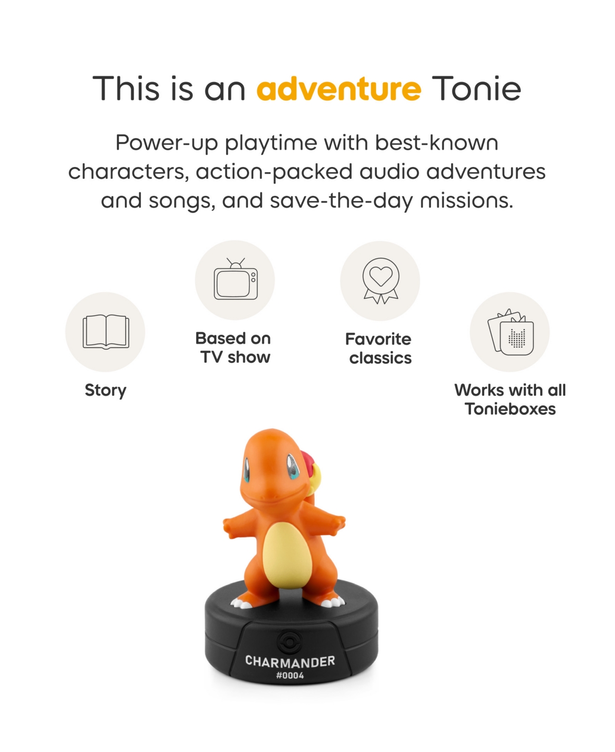 Tonies Pokemon: Charmander Tonie 1-Piece Figure, Ages 5+