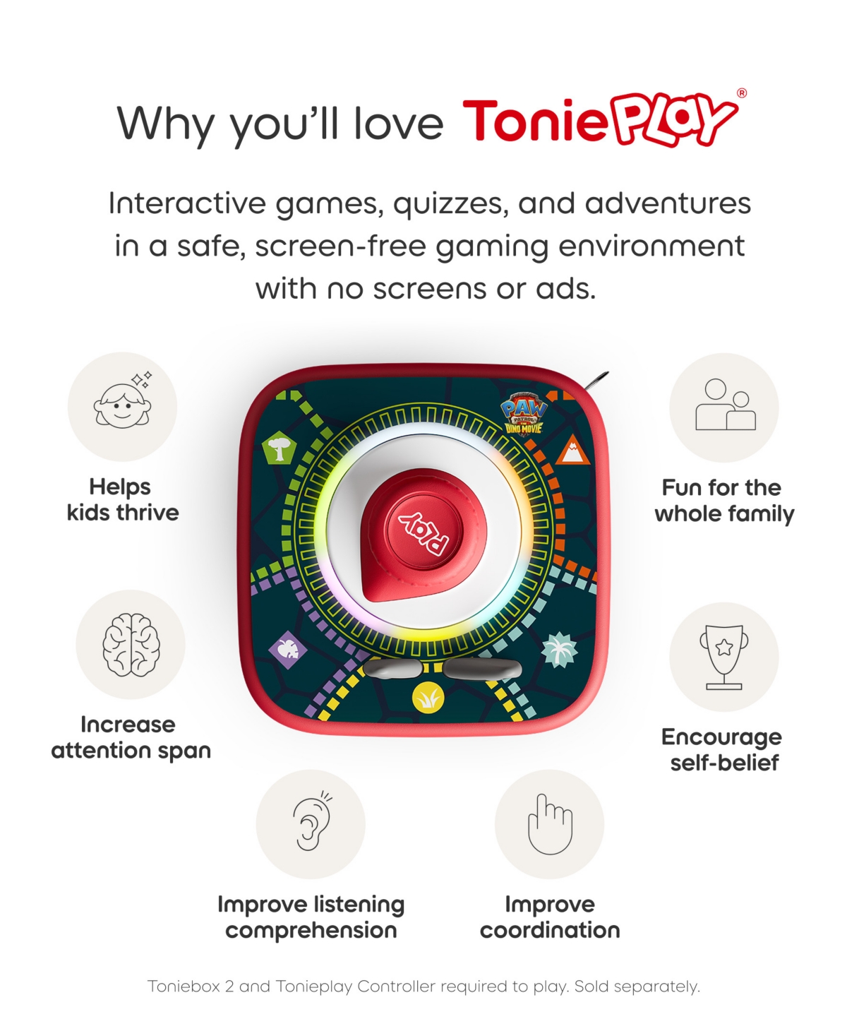 Tonies Tonieplay Paw Patrol: Roll and Move Board Game, Ages 3+