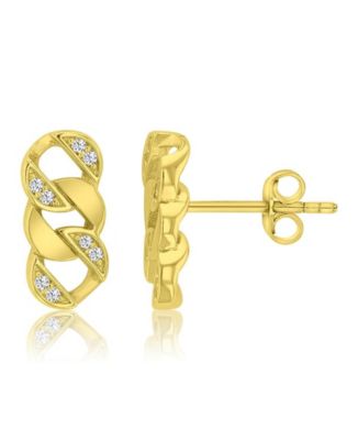 14k Gold-Plated Chain Style Crystal Earrings