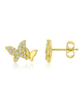 14k Gold-Plated Dual Butterfly Earrings