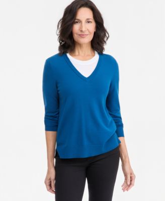 Women's V-Neck Long-Sleeve Sweater