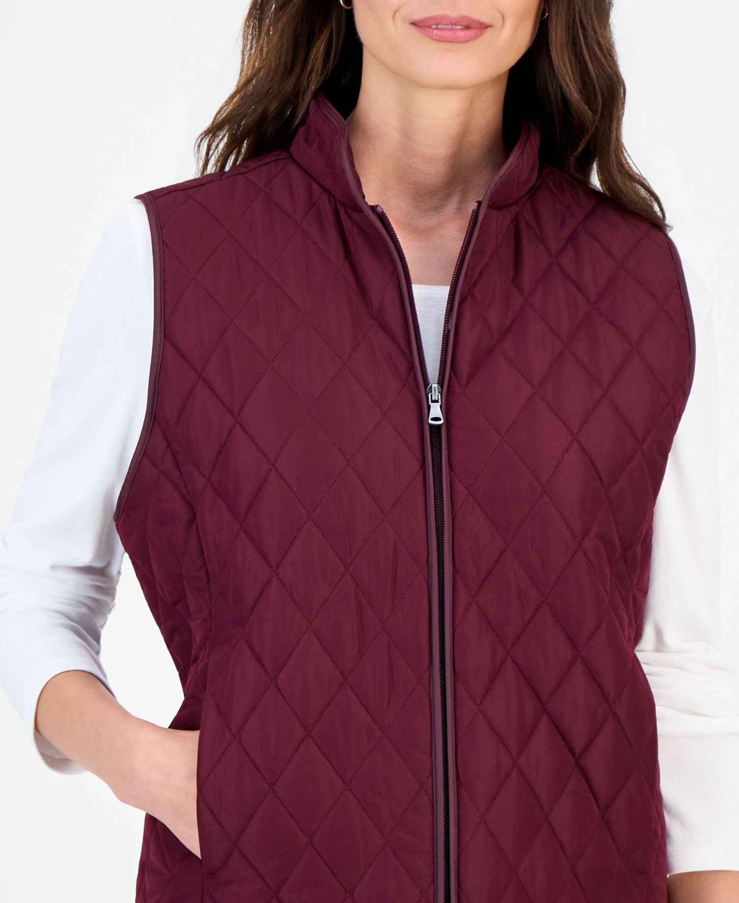 Women's Quilted Mock-Neck Vest