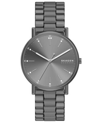 Men's Signatur Quartz Three-Hand Gunmetal Stainless Steel Watch 40mm