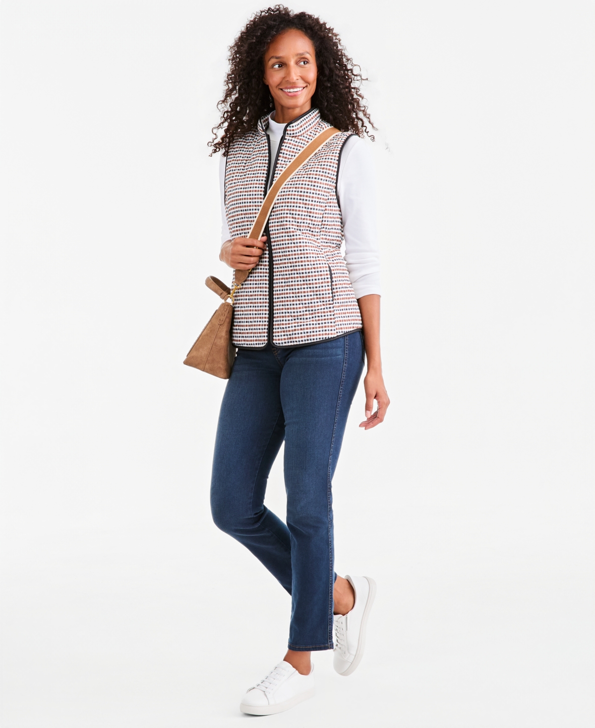 Style & Co Women's Quilted Plaid Puffer Vest, Macy's Exclusive
