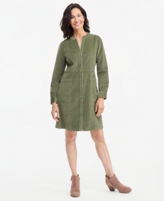 Women's Long-Sleeve Corduroy Dress