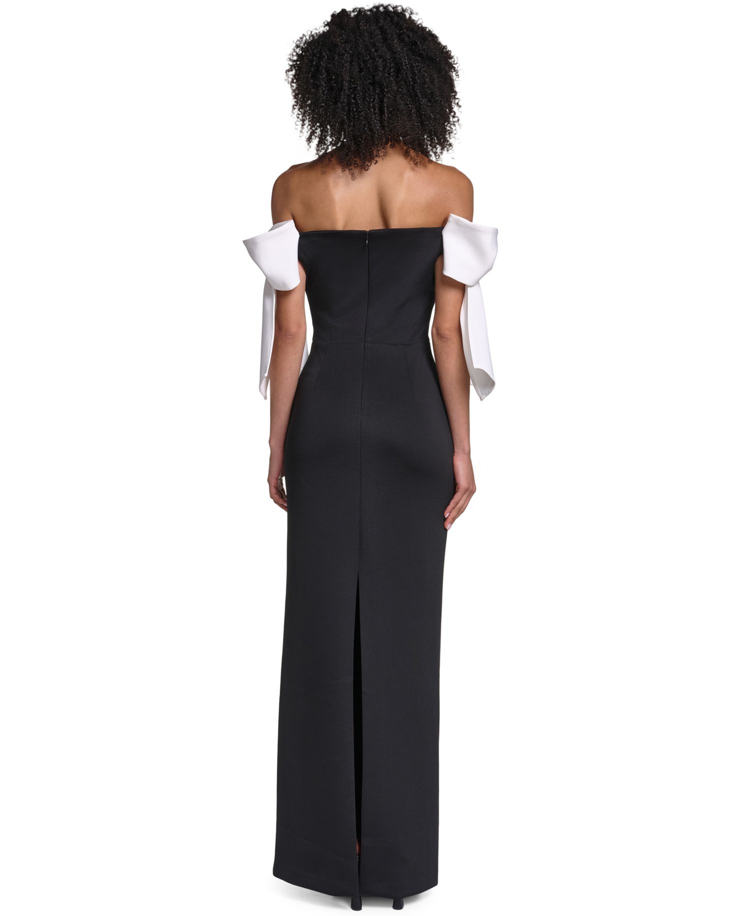 Women's Strapless Colorblock Scuba Gown Dress