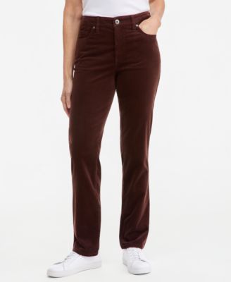 Petite Corduroy High-Waisted Straight-Leg Jeans
