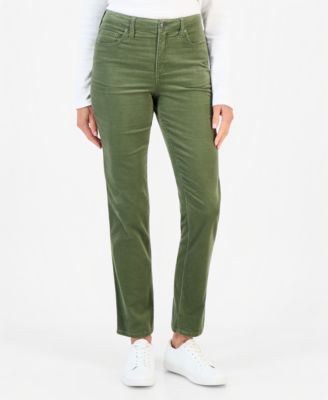 Petite Corduroy High-Waisted Straight-Leg Jeans