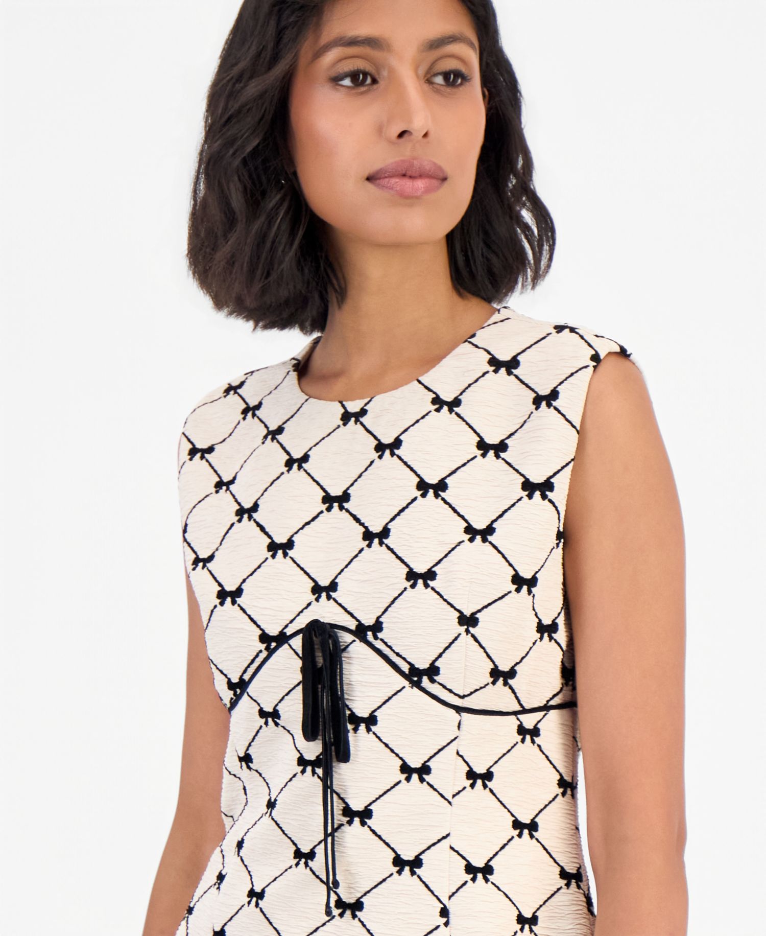 Women's Margie Bow Geometric-Print Mini Shift Dress