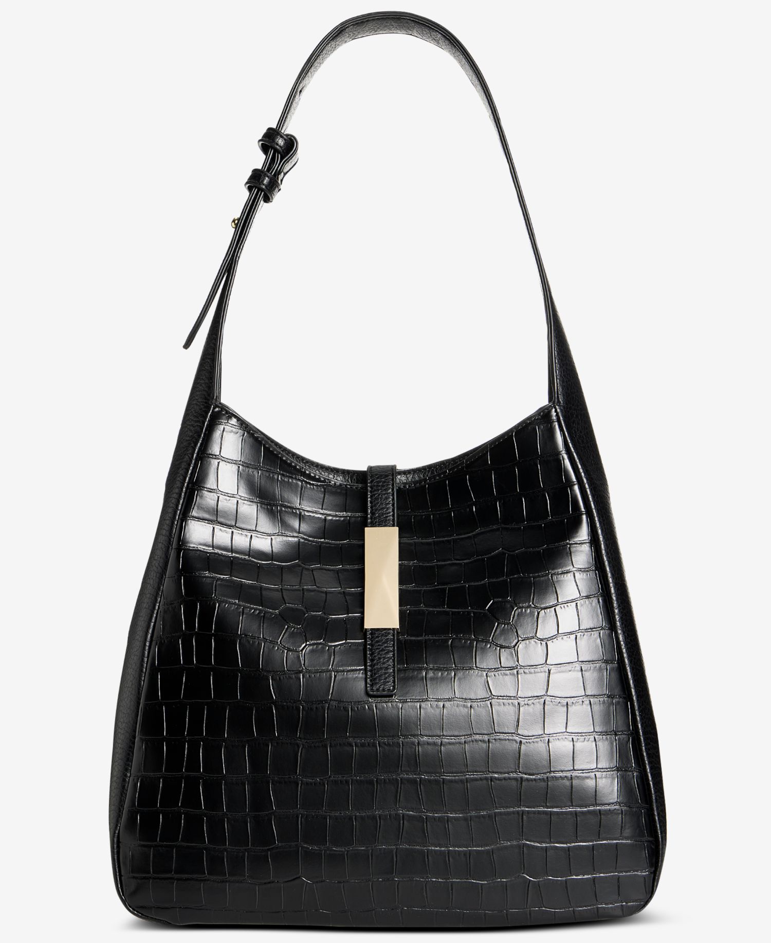 Salee Croco-Embossed Shoulder Bag