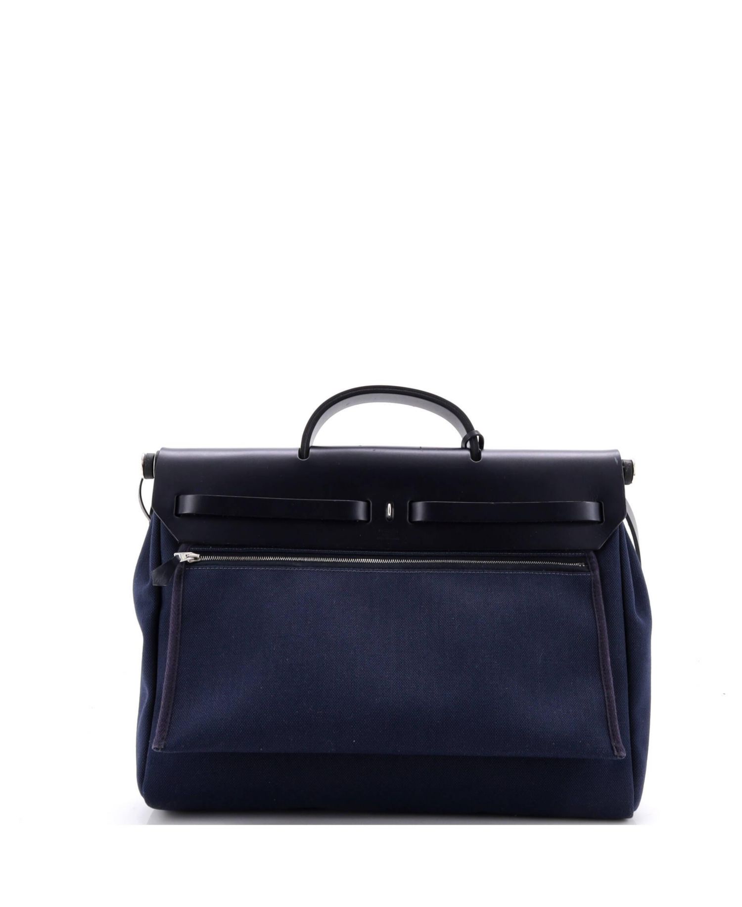 Pre-Owned Hermes 39 Herbag Zip Leather and Toile