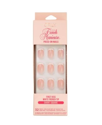 First Kiss French Manicure Short Square Press-On Nails Set