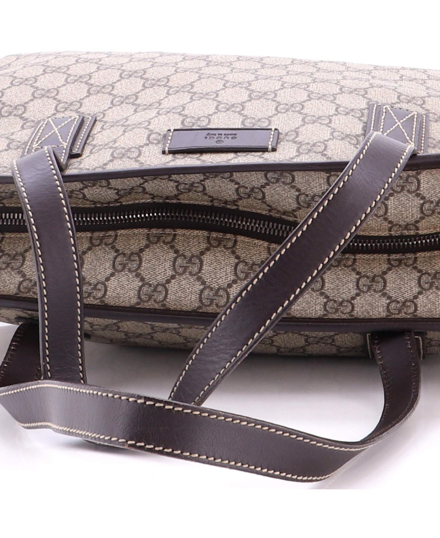 Medium Plus Tote GG Coated Canvas with Leather