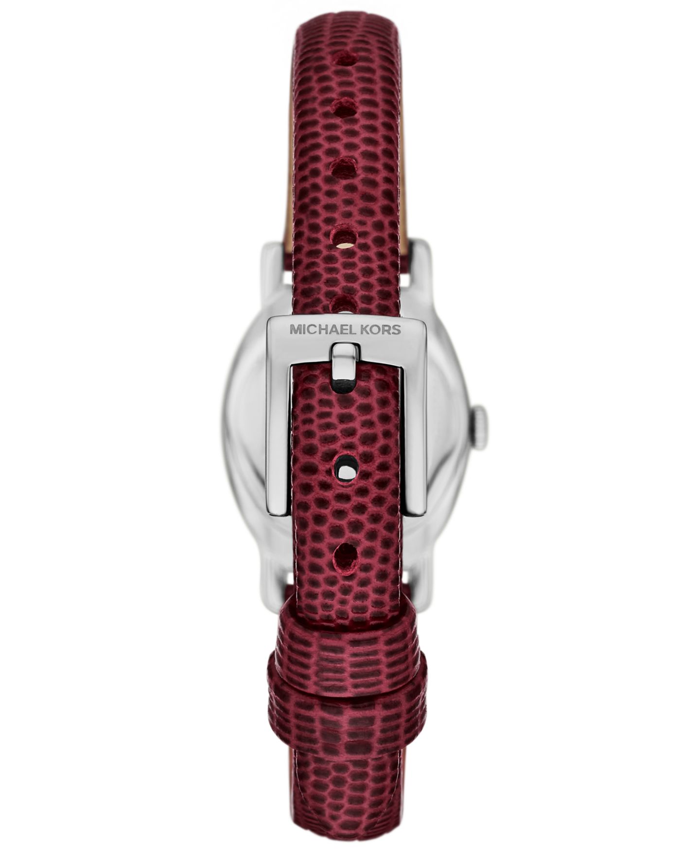 Женские часы Michael Kors Maude, три стрелки, бордовый кожаный ремешок, 21 мм — фото 2