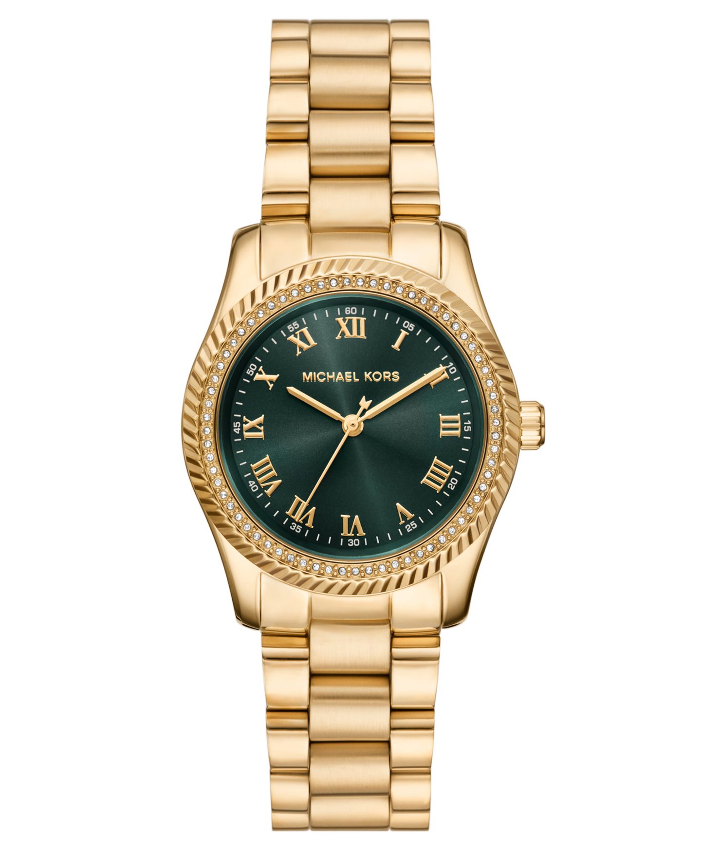 Женские часы Michael Kors MICHAEL Lexington Three-Hand Gold-Tone Stainless Steel Watch 33mm — фото 1