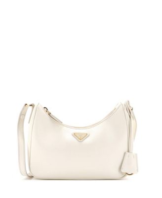Mini Adjustable Handle Zip Hobo Saffiano Leather