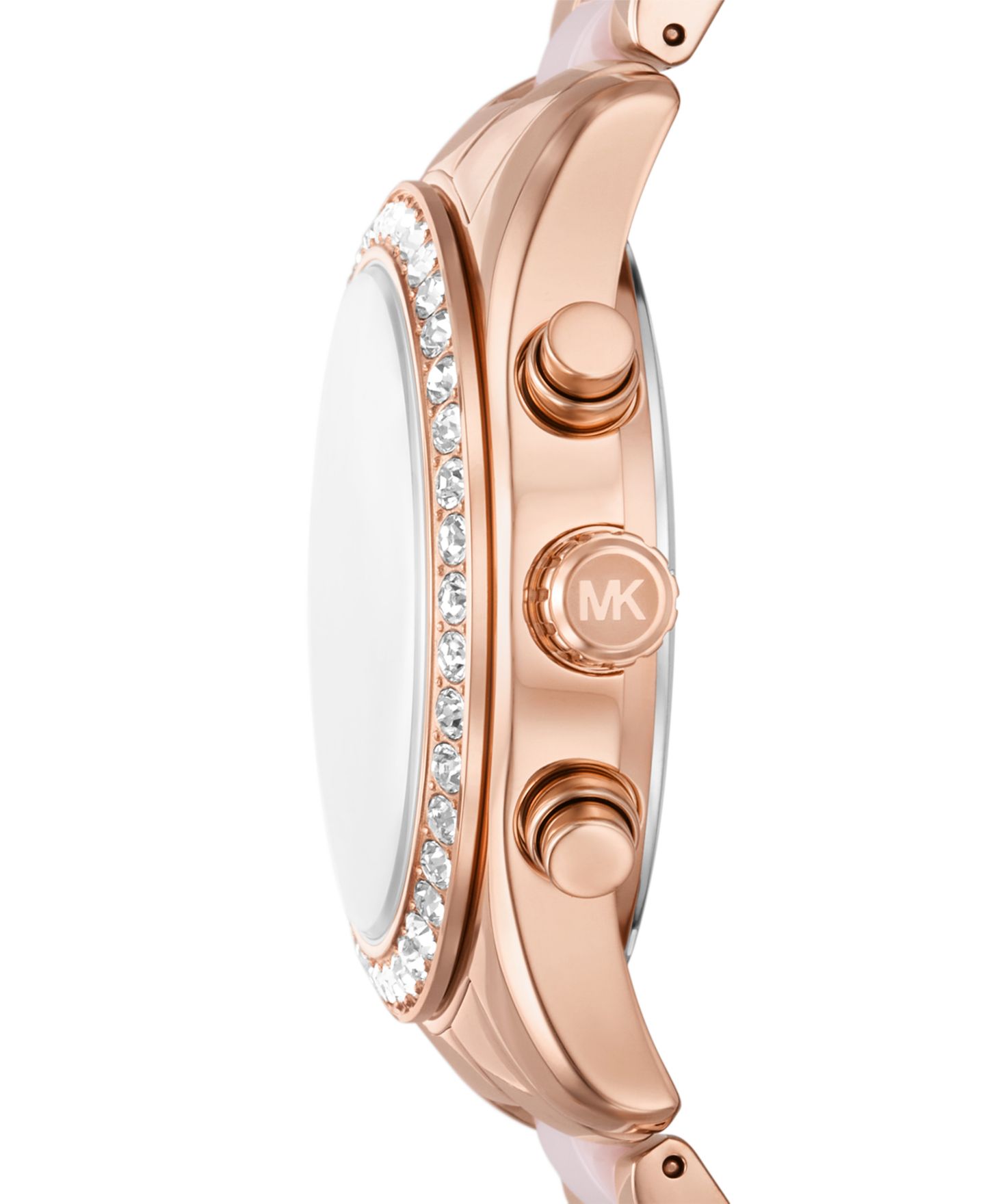 Женские часы Michael Kors MICHAEL Lexington Chronograph Pink Ceramic and Rose Gold-Tone Stainless Steel Watch 38mm — фото 3
