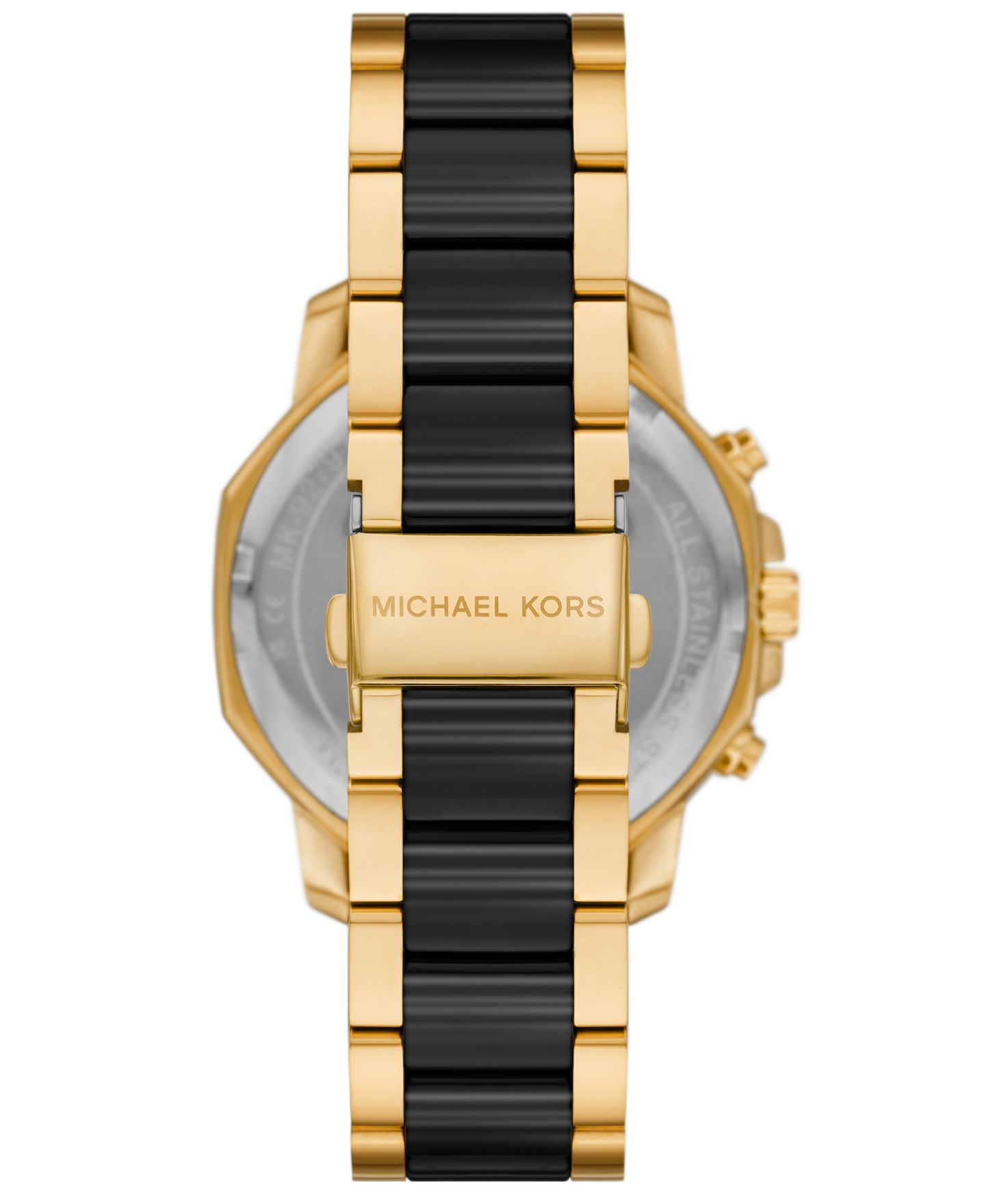 Мужские часы Michael Kors Prescott Chronograph Black Ceramic and Gold-Tone Stainless Steel 44mm — фото 3