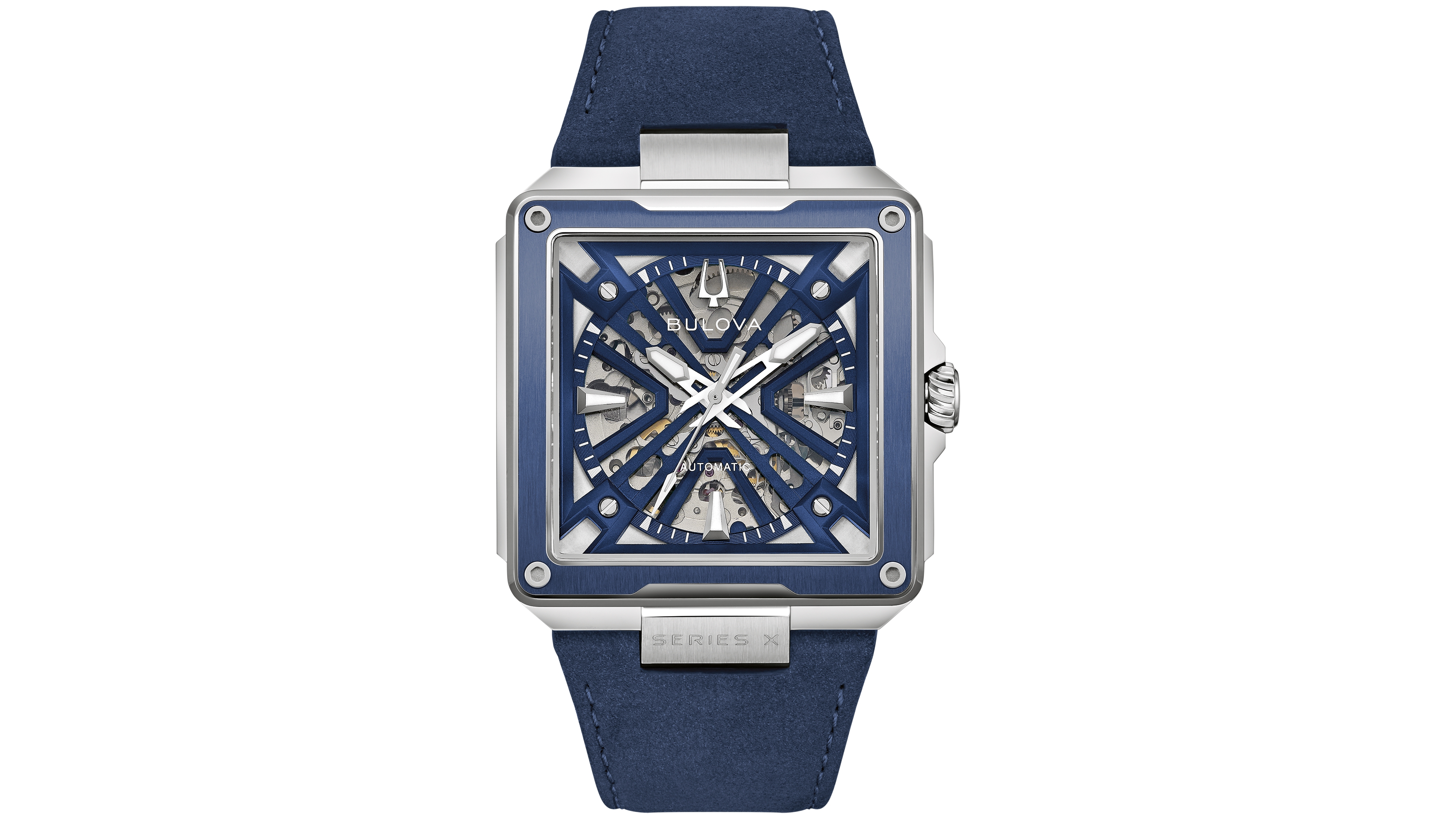 Bulova Men's Automatic Marc Anthony Series X Blue Leather Strap Watch 41mm