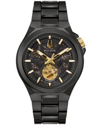 Men's Automatic Maquina Black Stainless Steel Bracelet Watch 42mm