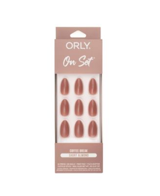 Coffee Break On Set Short Almond Press-On Nails Set