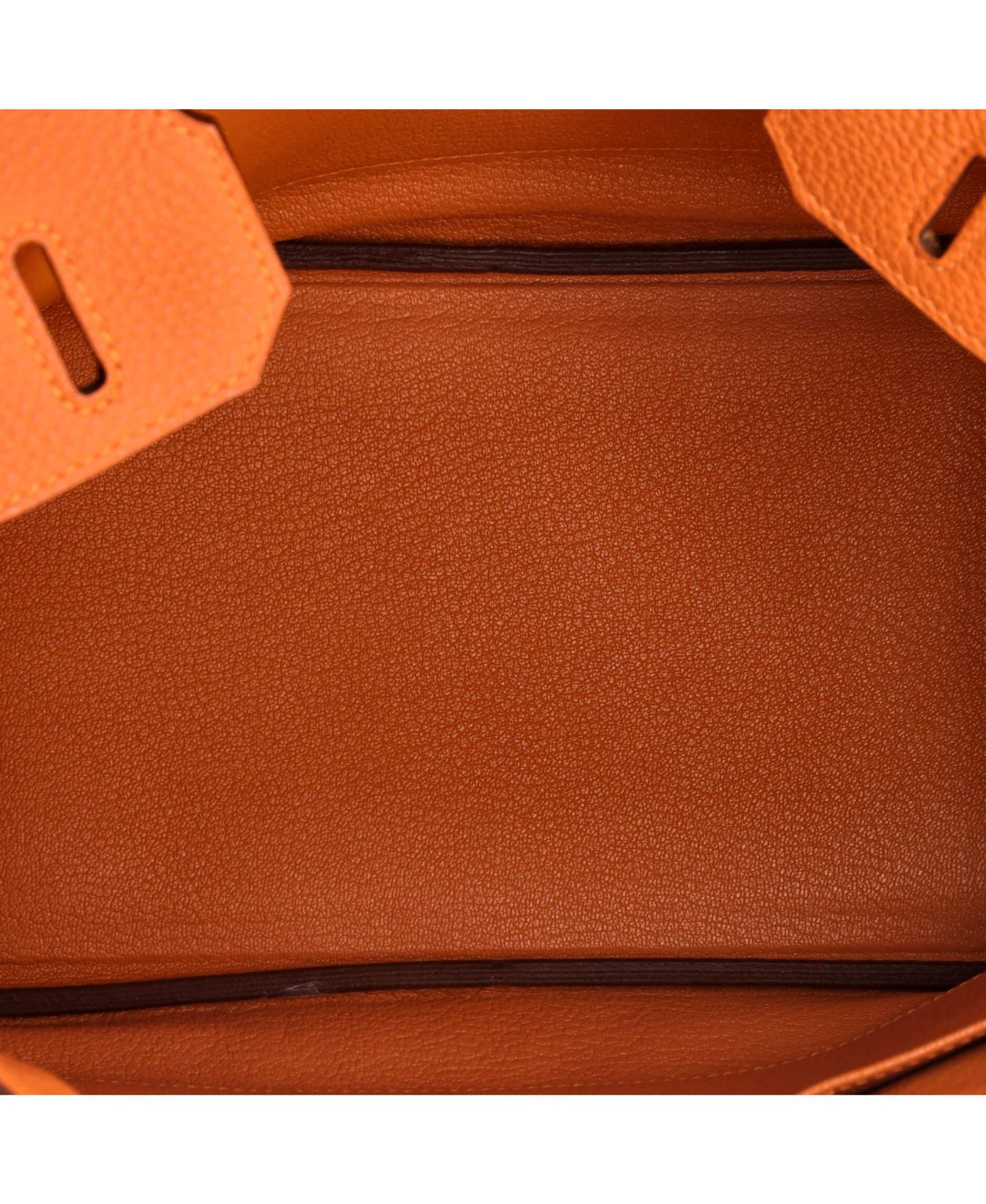 Pre-Owned Hermes Birkin 30 Handbag Orange Togo with Gold Hardware