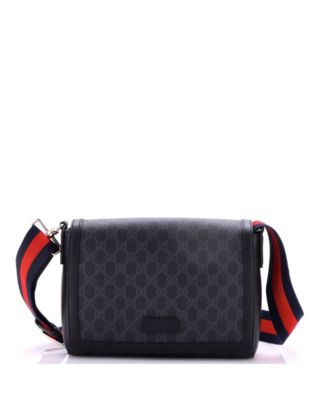 Small Web Strap Flap Messenger Bag GG Coated Canvas