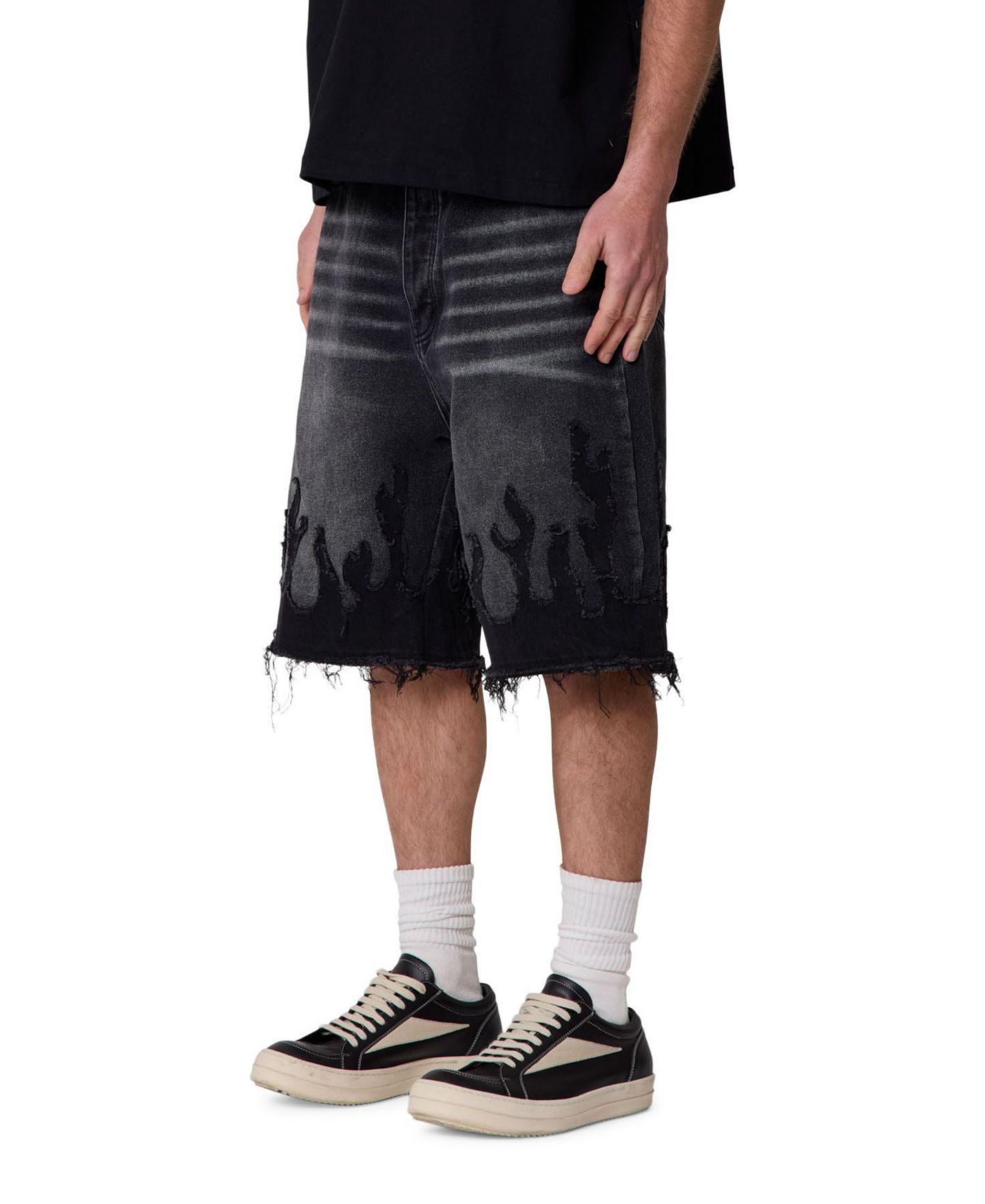Мужские шорты mnml Baggy Flame Denim Shorts, цвет: Чёрный — фото 2