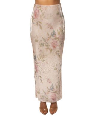 Women's Floral Villa Nights Sequin Skirt