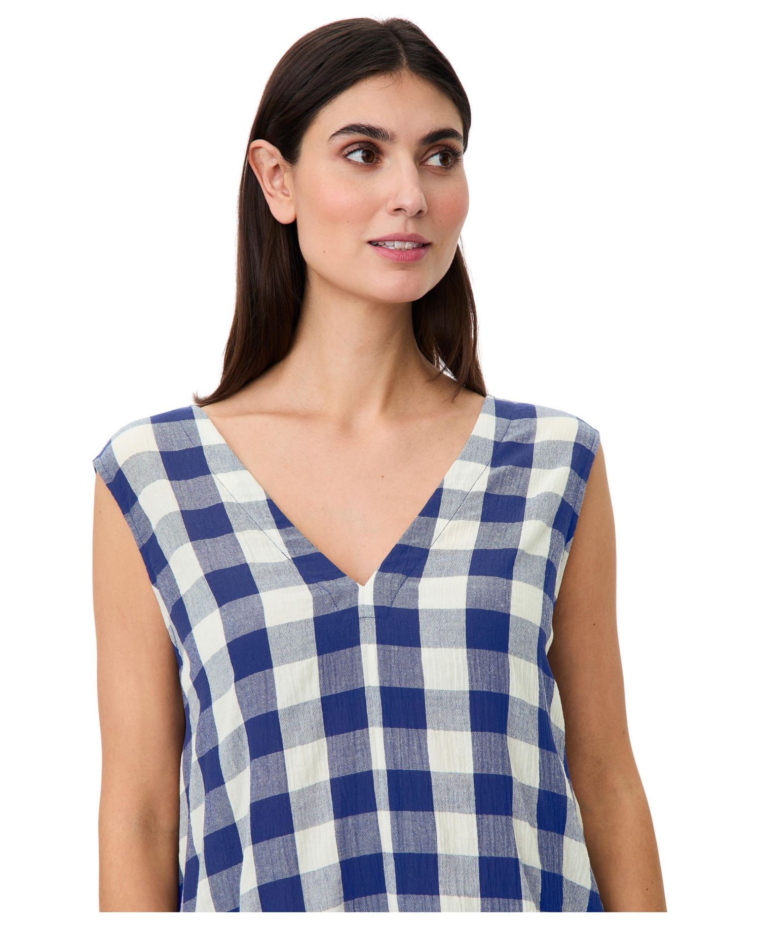 Women's Maordella V-Neck Checked Midi Dress