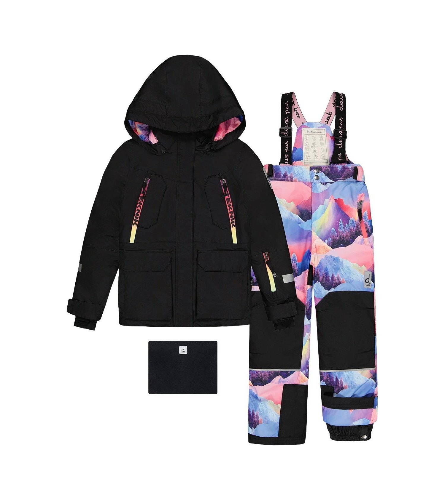 Little and Big Girl(6-16) Two Piece Teknik Snowsuit Print with Mountains