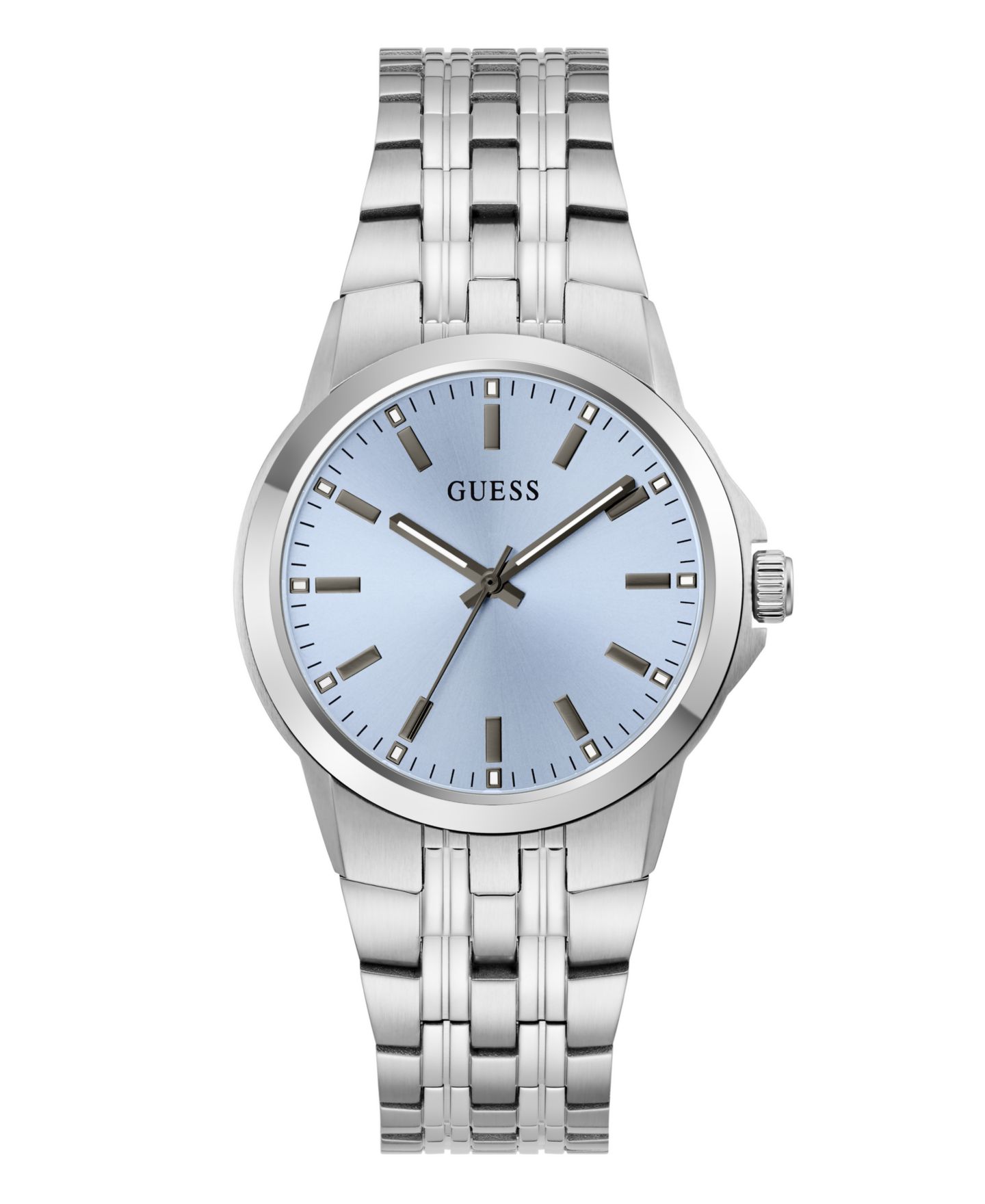 Мужские часы GUESS Quartz Silver-Tone Stainless Steel Watch 39mm — фото 1