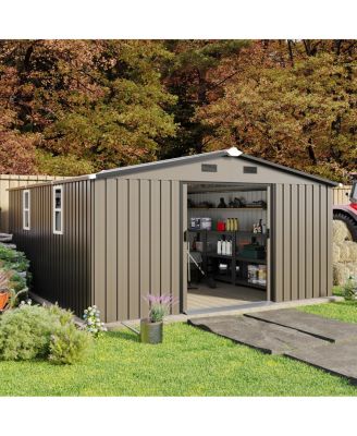 10x12Feet Steel Storage Shed With Two Windows