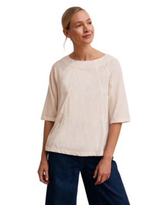 Women's Linen Blend Short Sleeve Swing Top