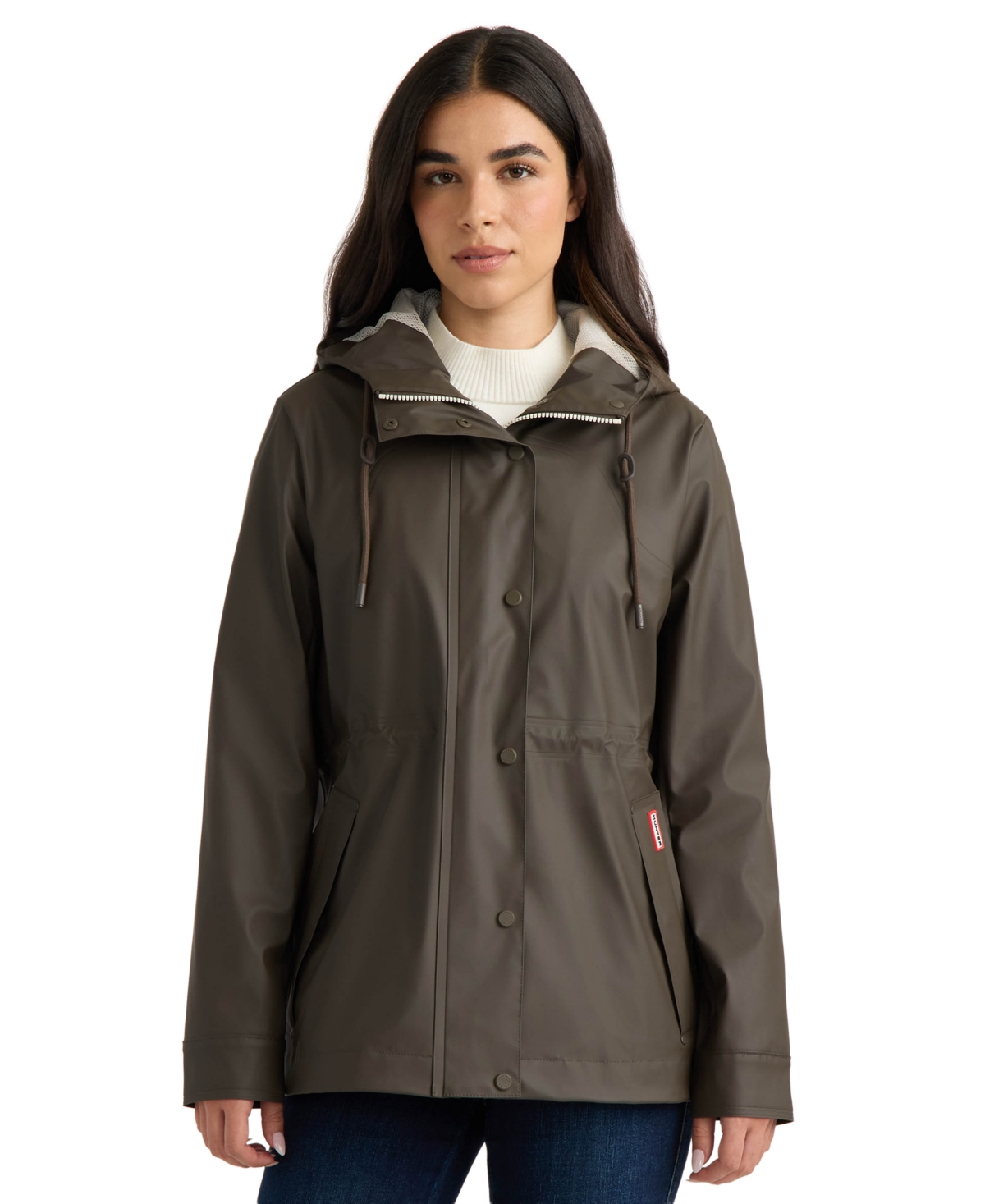Hunter Women's Rubberized Anorak Coat In Brownie