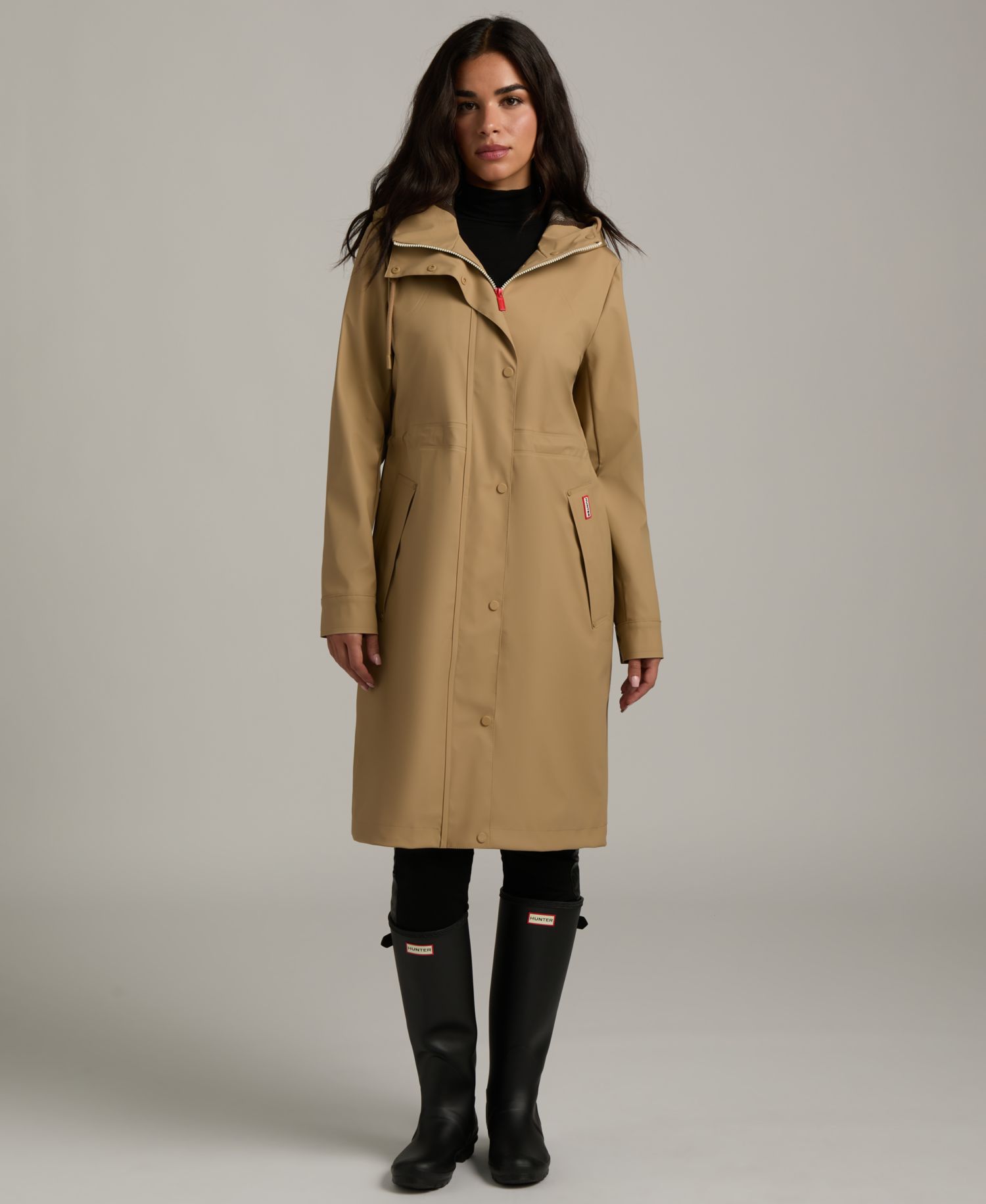 Women's Darcy Hooded Long Rubberized Anorak Coat