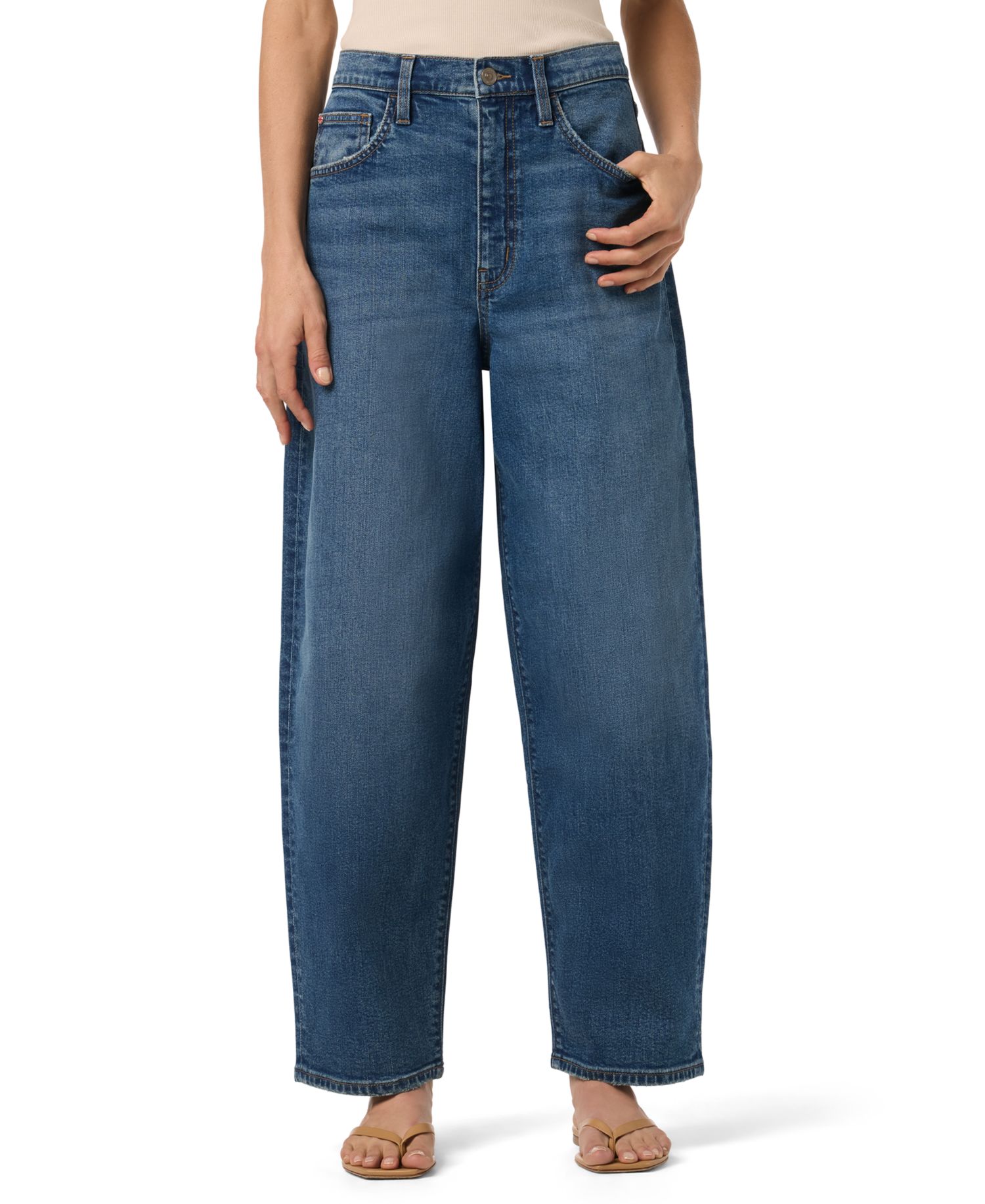 Women's High-Rise Wide-Leg Barrel-Leg Jeans