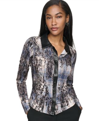 Women's Collared Button-Up Long-Sleeve Sweater