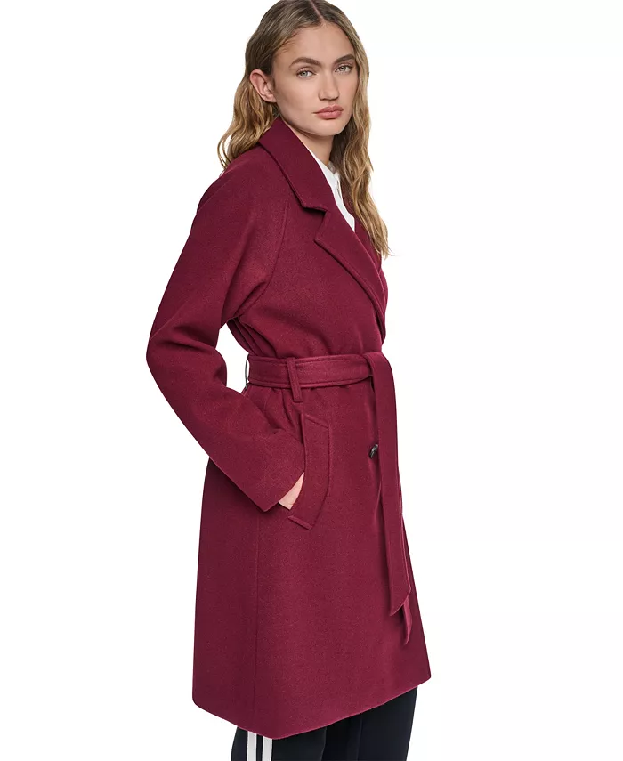 Women's Double-Breasted Belted Notch Collar Coat - thumbnail 10